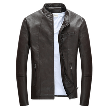 Load image into Gallery viewer, Autumn Winter Men&#39;s Casual Zipper PU Leather Jacket  Motorcycle Leather Jacket Men Leisure Clothing Men&#39;s Slim Leather Jacket