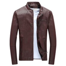 Load image into Gallery viewer, Autumn Winter Men&#39;s Casual Zipper PU Leather Jacket  Motorcycle Leather Jacket Men Leisure Clothing Men&#39;s Slim Leather Jacket