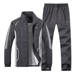 LBL Men Tracksuit Striped Autumn Winter Slim Fit Mens Set Windproof Outwear Jacket Sweatpants Two Piece Set Men's Sportswear 5XL