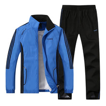 Load image into Gallery viewer, LBL Men Tracksuit Striped Autumn Winter Slim Fit Mens Set Windproof Outwear Jacket Sweatpants Two Piece Set Men&#39;s Sportswear 5XL