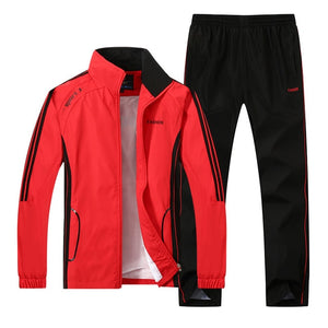 LBL Men Tracksuit Striped Autumn Winter Slim Fit Mens Set Windproof Outwear Jacket Sweatpants Two Piece Set Men's Sportswear 5XL