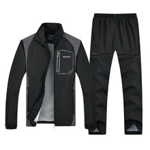 Load image into Gallery viewer, LBL Men Tracksuit Striped Autumn Winter Slim Fit Mens Set Windproof Outwear Jacket Sweatpants Two Piece Set Men&#39;s Sportswear 5XL
