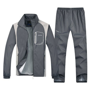 LBL Men Tracksuit Striped Autumn Winter Slim Fit Mens Set Windproof Outwear Jacket Sweatpants Two Piece Set Men's Sportswear 5XL
