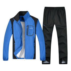 LBL Men Tracksuit Striped Autumn Winter Slim Fit Mens Set Windproof Outwear Jacket Sweatpants Two Piece Set Men's Sportswear 5XL