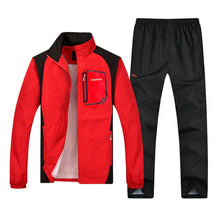 Load image into Gallery viewer, LBL Men Tracksuit Striped Autumn Winter Slim Fit Mens Set Windproof Outwear Jacket Sweatpants Two Piece Set Men&#39;s Sportswear 5XL