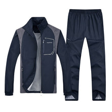 Load image into Gallery viewer, LBL Men Tracksuit Striped Autumn Winter Slim Fit Mens Set Windproof Outwear Jacket Sweatpants Two Piece Set Men&#39;s Sportswear 5XL