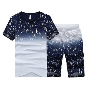Men's Beach Sets Summer Short Casual Suits Sportswear Mens Clothing Man Two Pieces Fashion Print Sets Male sweatshirt Men Brand