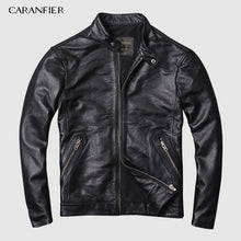 Load image into Gallery viewer, CARANFIER DHL Free Shipping Mens 100% Cowhide Genuine Leather Jacket  High quality old retro motorcycle leather jacket 3XL