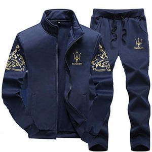 Tracksuit Men Set Casual Suits Sportswear Tracksuit Stand Collar Mens Clothing Man Two Pieces Male Sweatshirt Big Size M-9XL